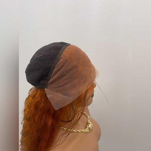 New! 22”  Full 13x4 Transparent Lace Frontal , Deep Wave, Ginger Orange Wig - Picture 8 of 11